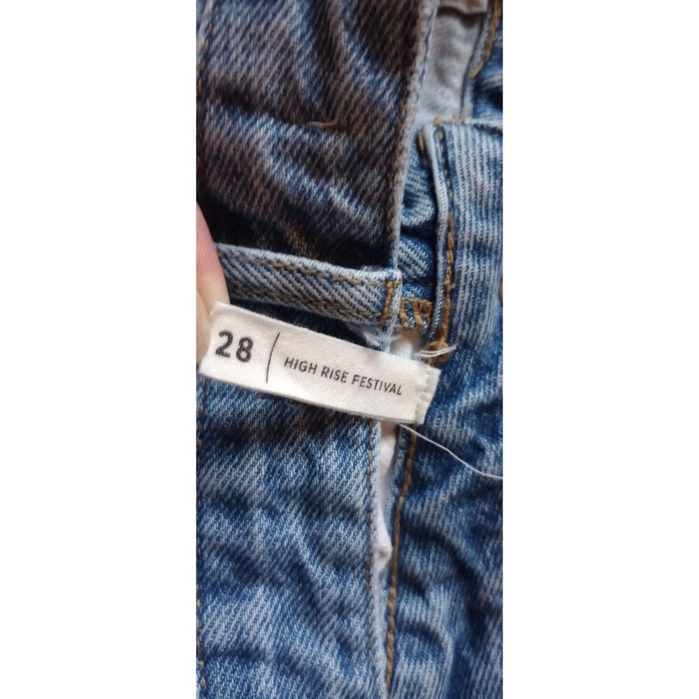 PacSun Women's 28 (Size4) High Rise Festival 2 Tone Colorblock Jean Shorts - Picture 6 of 8